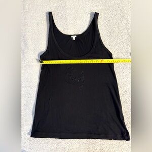 J. Crew Black Tank Top with Anchor Design